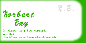 norbert bay business card